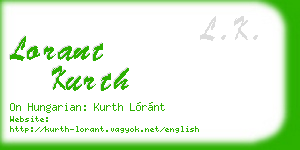 lorant kurth business card